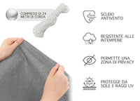 Telo Copribalcone Tinta Unita 90 x 500 Cm HDPE UV Frangivento Con Occhielli e 24 Metri Corda Schermo Privacy Terrazzo Frangivista Recinzione Copri Ringhiera Balconi Antipioggia - Grigio