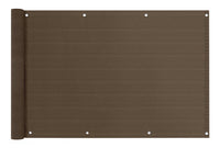 Telo Copribalcone Tinta Unita 90 x 500 Cm HDPE UV Frangivento Con Occhielli e 24 Metri Corda Schermo Privacy Terrazzo Frangivista Recinzione Copri Ringhiera Balconi Antipioggia - Marrone