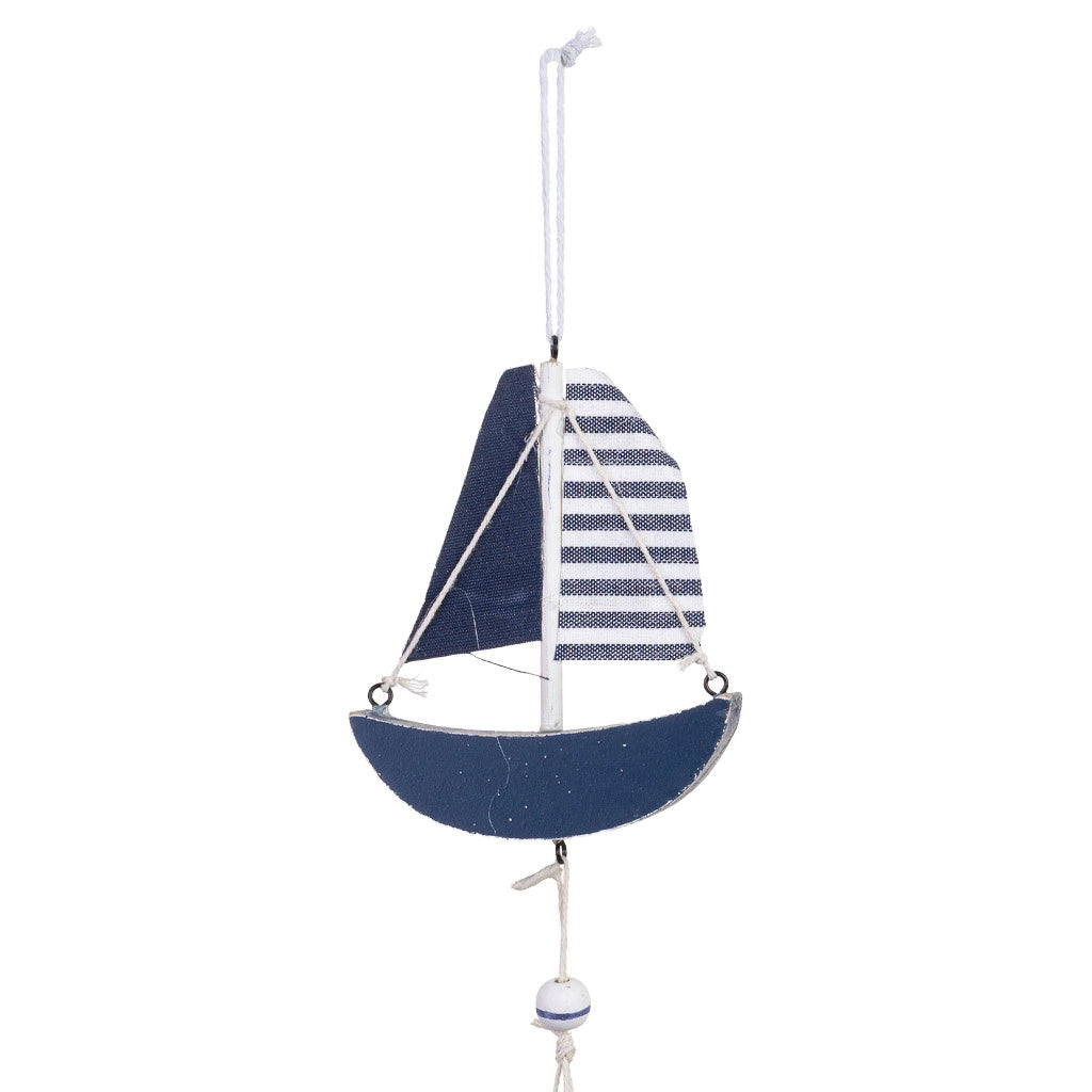 Carillon a vento in legno blu 10x8,5x80h cm