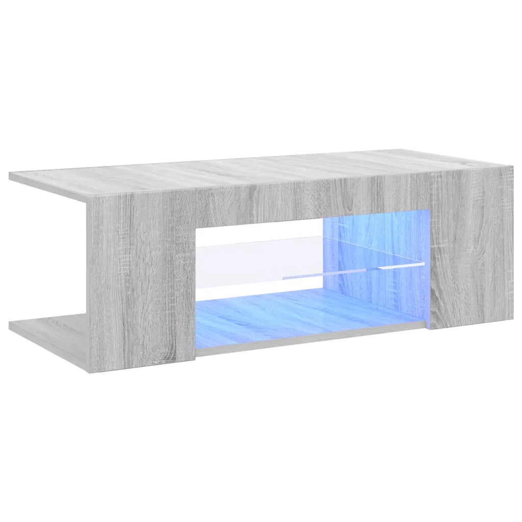 Mobile Porta TV con Luci LED-Credenza TV Grigio Sonoma 90x39x30 cm
