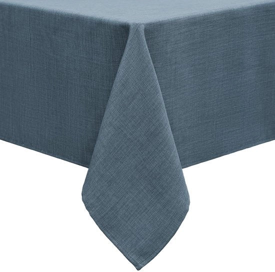 Tavolo con Finitura in Lino Quadro 140 x 220 cm Tavolo con Finitura in Lino Lino per Tavolo Impermeabile Tavolo con Finitura in Lino Tavolo con Finitura in Lino Protezione contro Macchie, Blu