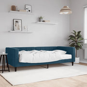 Divano Letto con Materasso Blu 90x200 cm in Velluto