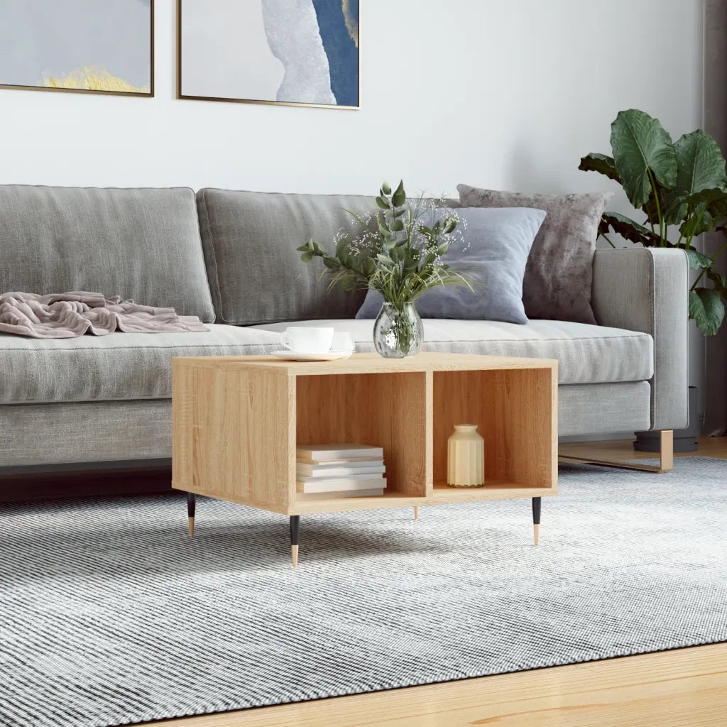 Tavolino Salotto-Tavolino da soggiorno-Tavolo Rovere Sonoma 60x50x36,5 cm Legno Multistrato 150271