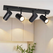 ZMH Faretto da soffitto neri 4 luci GU10 orientabili 350° stile retrò metallo max 25W senza lampadina