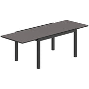 Tavolo da Giardino Allungabile 140-240x90x75 cm in Alluminio e Vetro Nero
