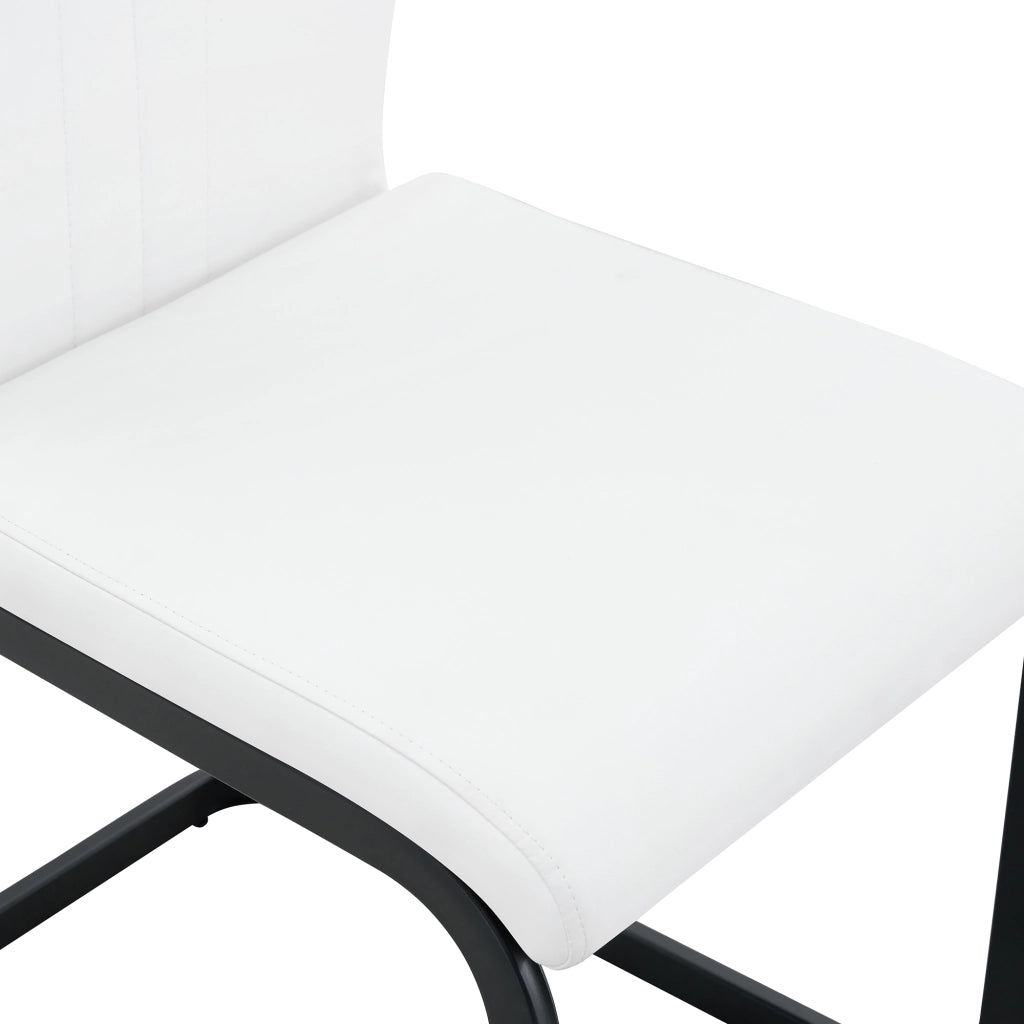 Sedia da Pranzo con Schienale Ergonomico e Piedini Antiscivolo in PU Bianco 75 × 47.5 × 44.5 cm