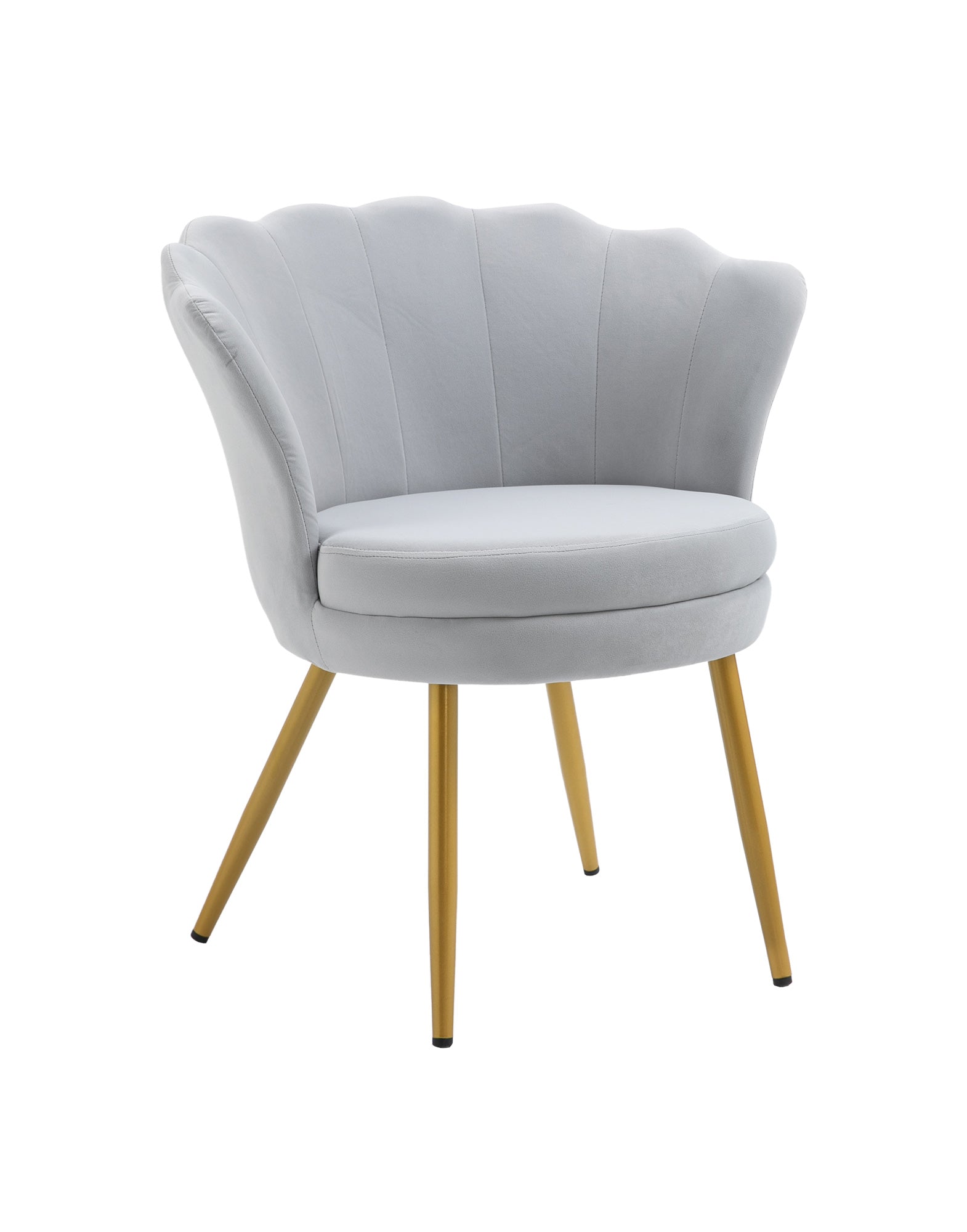 Poltrona Conchiglia Camera da Letto in Velluto Design Moderno Maddina Grigio