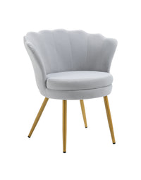 Poltrona Conchiglia Camera da Letto in Velluto Design Moderno Maddina Grigio