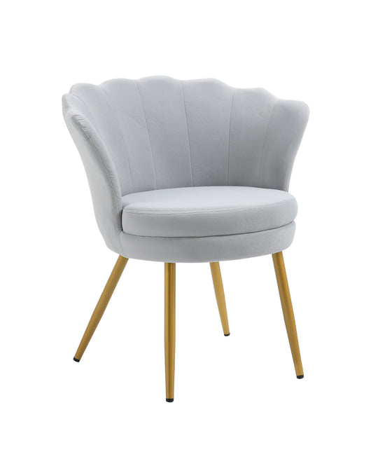 Poltrona Conchiglia Camera da Letto in Velluto Design Moderno Maddina Grigio