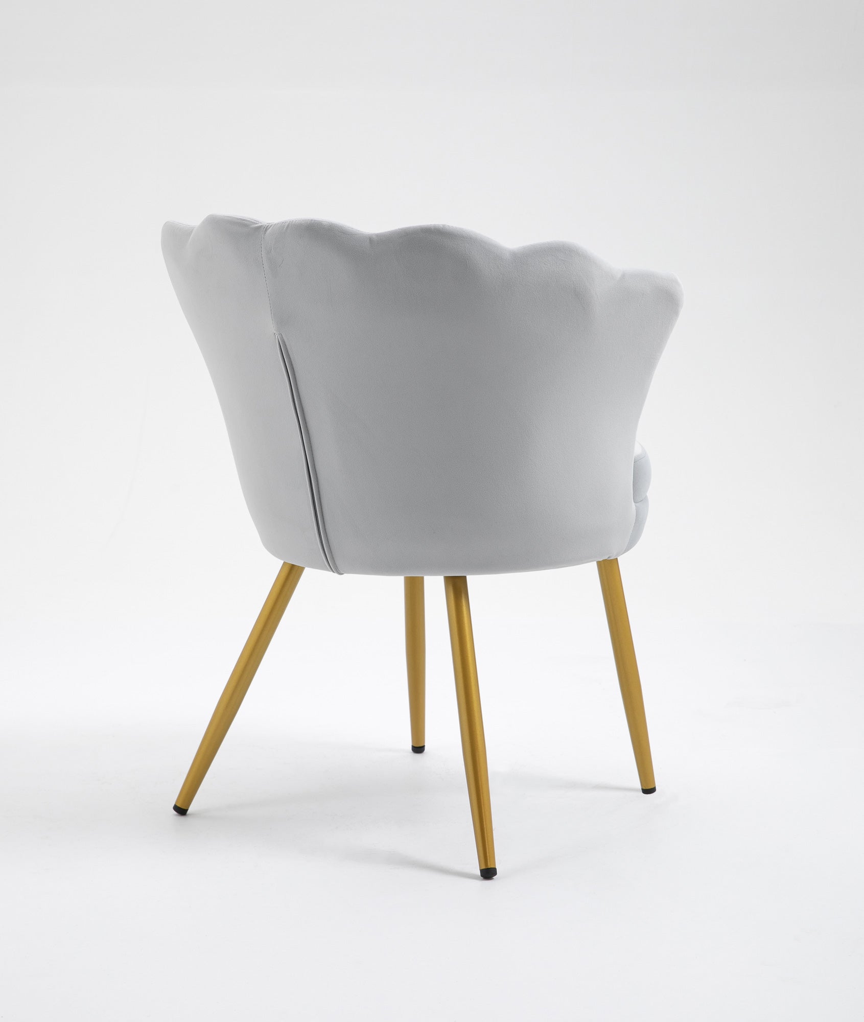 Poltrona Conchiglia Camera da Letto in Velluto Design Moderno Maddina Grigio