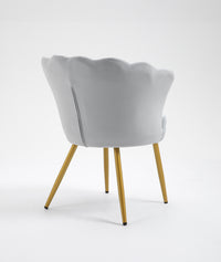 Poltrona Conchiglia Camera da Letto in Velluto Design Moderno Maddina Grigio