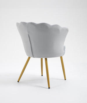 Poltrona Conchiglia Camera da Letto in Velluto Design Moderno Maddina Grigio