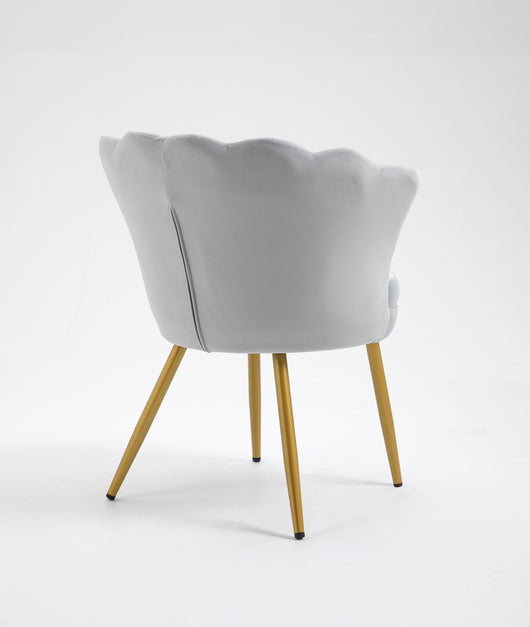 Poltrona Conchiglia Camera da Letto in Velluto Design Moderno Maddina Grigio