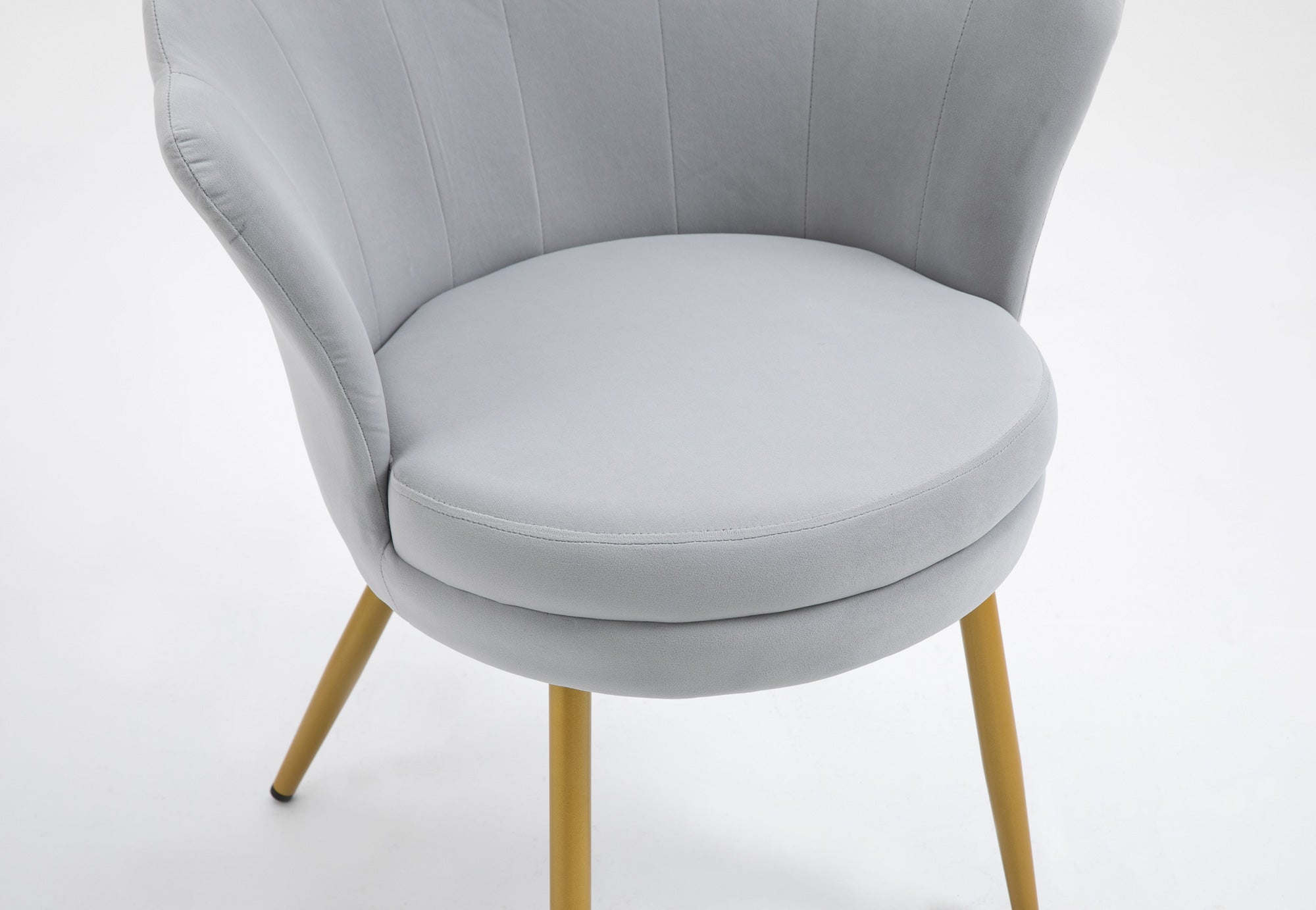 Poltrona Conchiglia Camera da Letto in Velluto Design Moderno Maddina Grigio