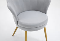 Poltrona Conchiglia Camera da Letto in Velluto Design Moderno Maddina Grigio