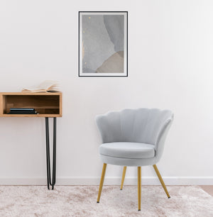 Poltrona Conchiglia Camera da Letto in Velluto Design Moderno Maddina Grigio