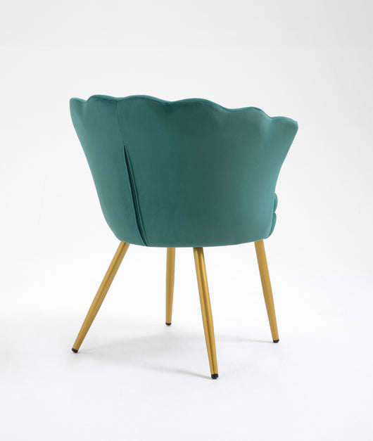 Poltrona Conchiglia Camera da Letto in Velluto Design Moderno Maddina Petrolio