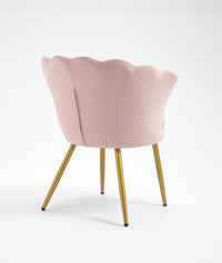 Poltrona Conchiglia Camera da Letto in Velluto Design Moderno Maddina RosaCipria