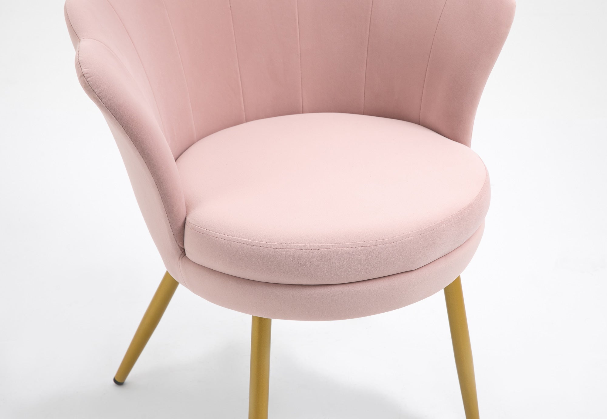 Poltrona Conchiglia Camera da Letto in Velluto Design Moderno Maddina RosaCipria