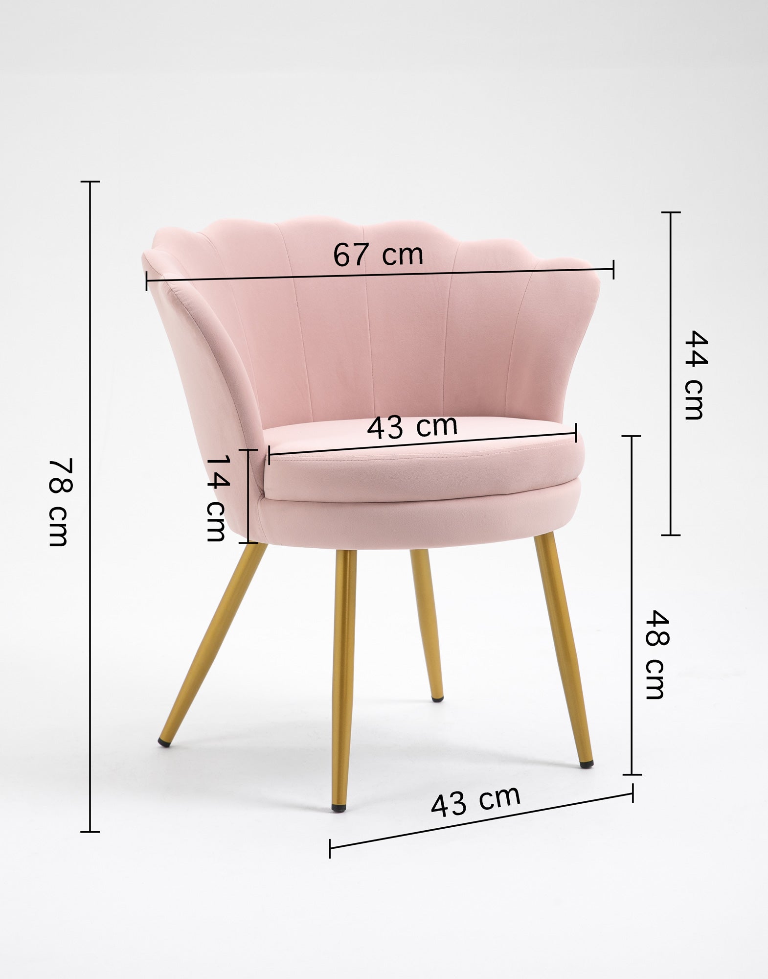 Poltrona Conchiglia Camera da Letto in Velluto Design Moderno Maddina RosaCipria