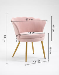 Poltrona Conchiglia Camera da Letto in Velluto Design Moderno Maddina RosaCipria