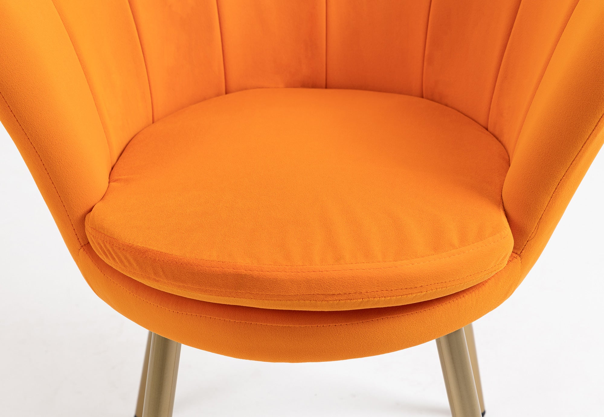 Poltrona chiglia Camera da Letto in Velluto Design Moderno, Sedia Classica  - Poltroncina per Salotto  Seduta Morbida Imbottita Modello Maddina - Mandarino