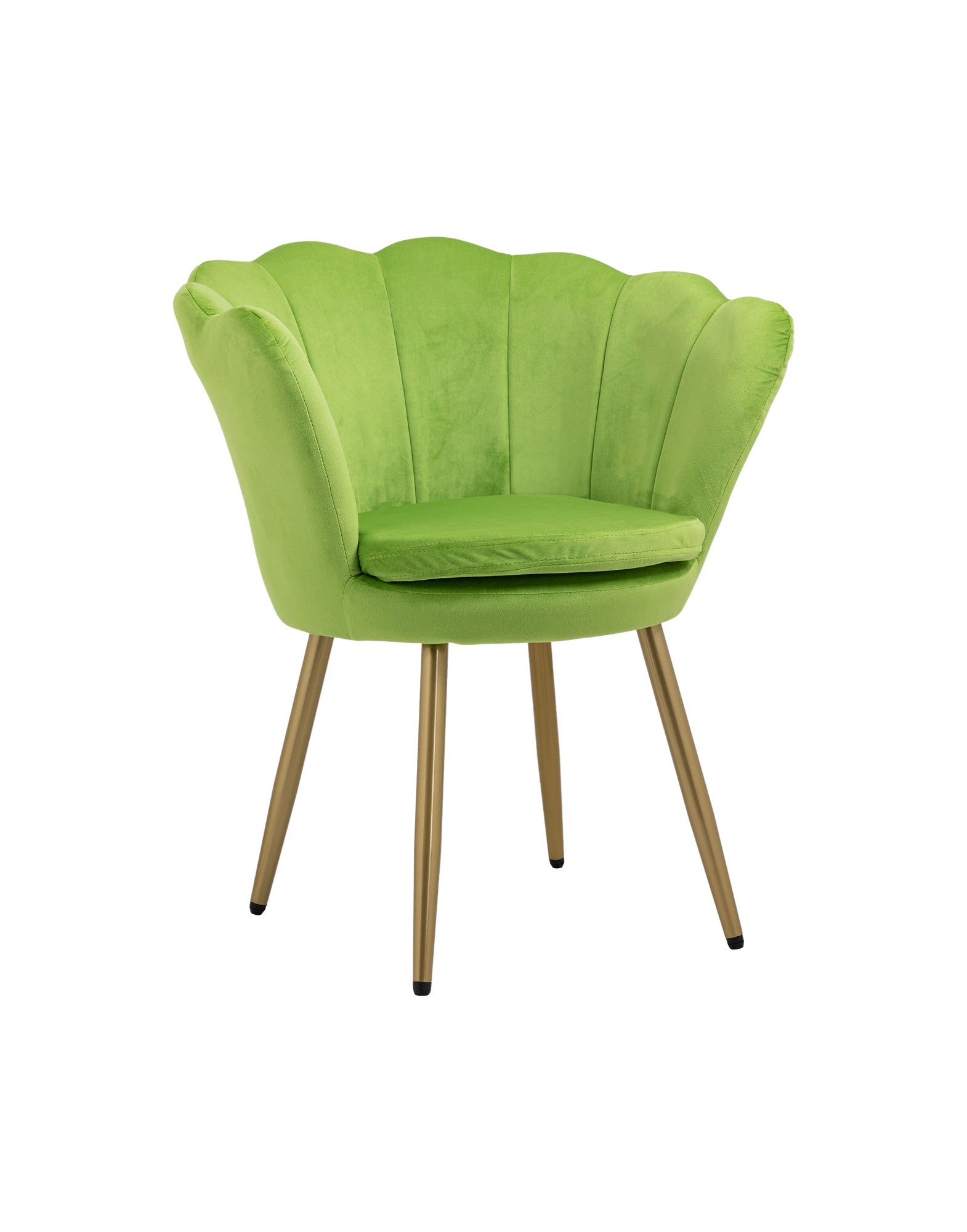 Poltrona chiglia Camera da Letto in Velluto Design Moderno, Sedia Classica  - Poltroncina per Salotto  Seduta Morbida Imbottita Modello Maddina - VerdeAcido