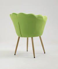 Poltrona chiglia Camera da Letto in Velluto Design Moderno, Sedia Classica  - Poltroncina per Salotto  Seduta Morbida Imbottita Modello Maddina - VerdeAcido