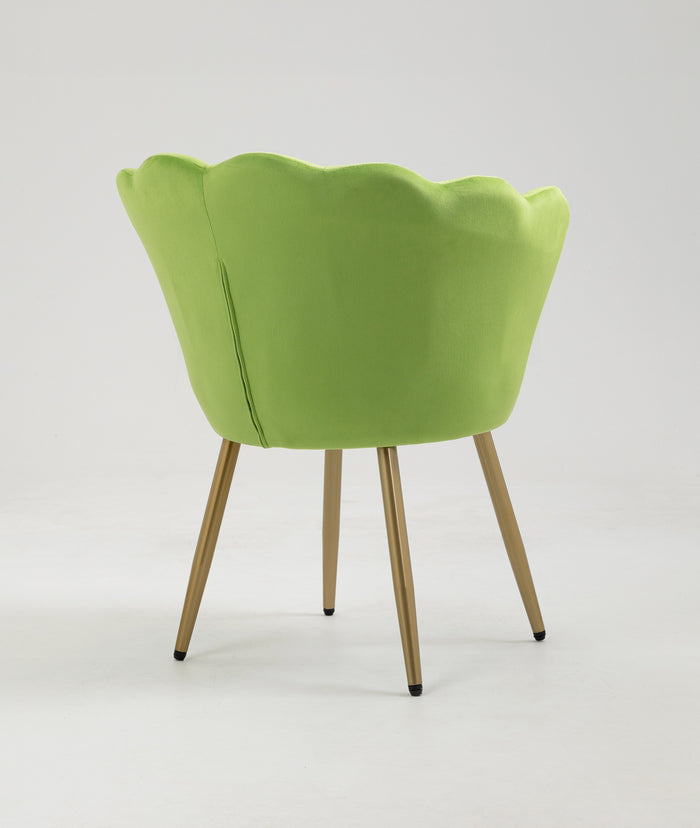 Poltrona chiglia Camera da Letto in Velluto Design Moderno, Sedia Classica  - Poltroncina per Salotto  Seduta Morbida Imbottita Modello Maddina - VerdeAcido