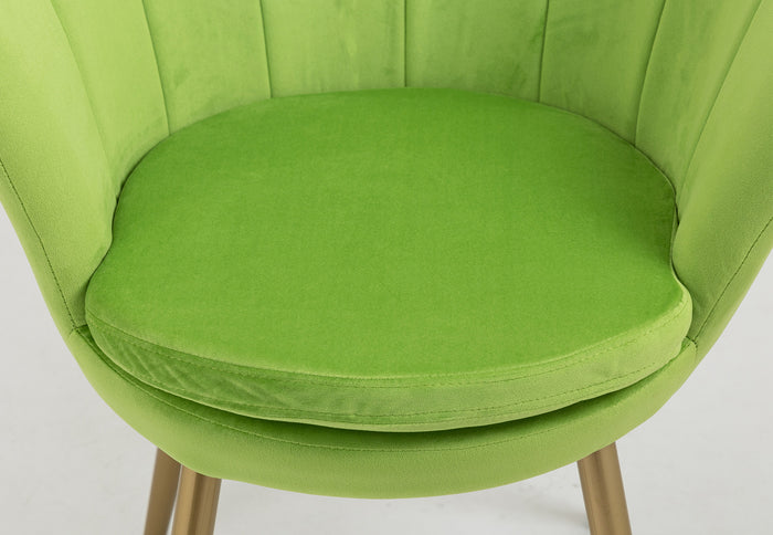 Poltrona chiglia Camera da Letto in Velluto Design Moderno, Sedia Classica  - Poltroncina per Salotto  Seduta Morbida Imbottita Modello Maddina - VerdeAcido