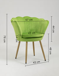 Poltrona chiglia Camera da Letto in Velluto Design Moderno, Sedia Classica  - Poltroncina per Salotto  Seduta Morbida Imbottita Modello Maddina - VerdeAcido