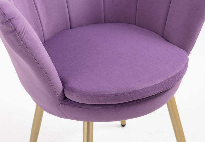Poltrona Conchiglia Camera da Letto in Velluto Design Moderno Maddina Violetto
