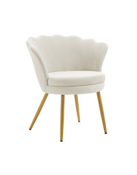 Poltrona Conchiglia Camera da Letto in Velluto Design Moderno Maddina Beige