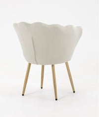 Poltrona Conchiglia Camera da Letto in Velluto Design Moderno Maddina Beige