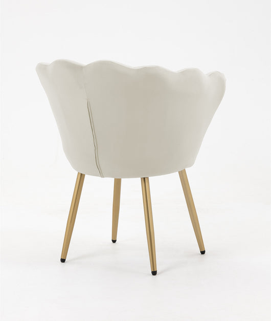 Poltrona Conchiglia Camera da Letto in Velluto Design Moderno Maddina Beige