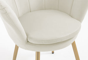 Poltrona Conchiglia Camera da Letto in Velluto Design Moderno Maddina Beige