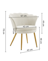 Poltrona Conchiglia Camera da Letto in Velluto Design Moderno Maddina Beige