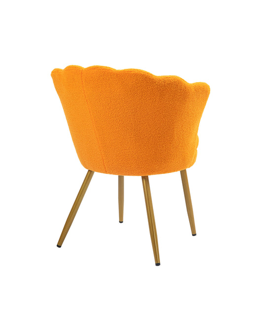 Poltrona Conchiglia Camera da Letto in Velluto Design Moderno Maddina TeddyOrange