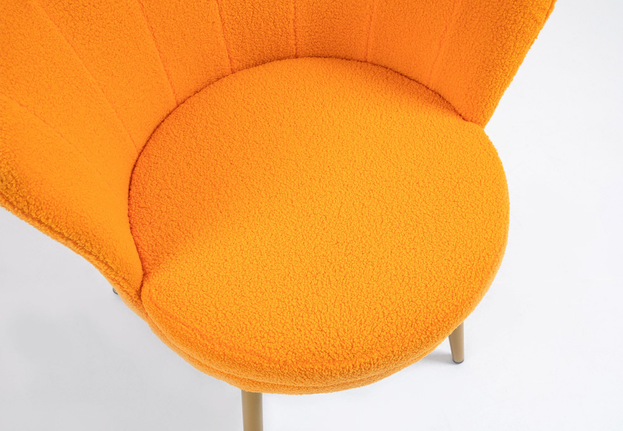 Poltrona Conchiglia Camera da Letto in Velluto Design Moderno Maddina TeddyOrange