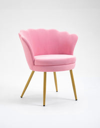 Poltrona Conchiglia Camera da Letto in Velluto Design Moderno Maddina RosaCipria