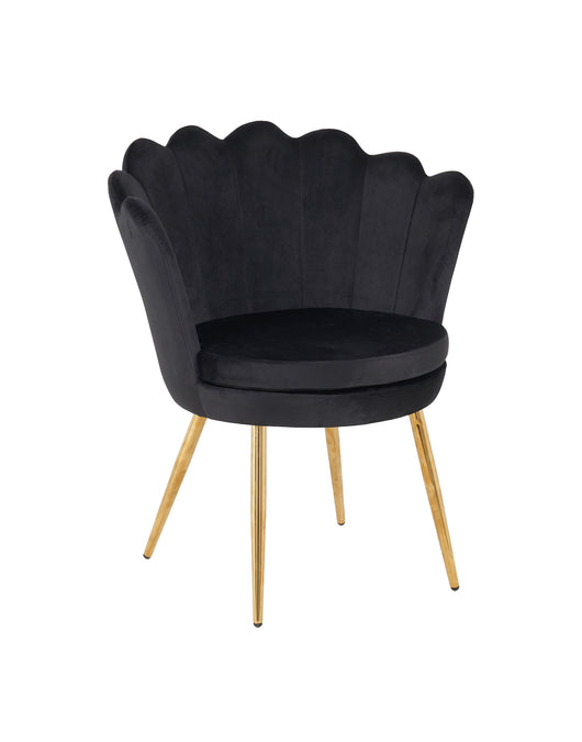 Poltrona Conchiglia Camera da Letto in Velluto Design Moderno Maddina Nero