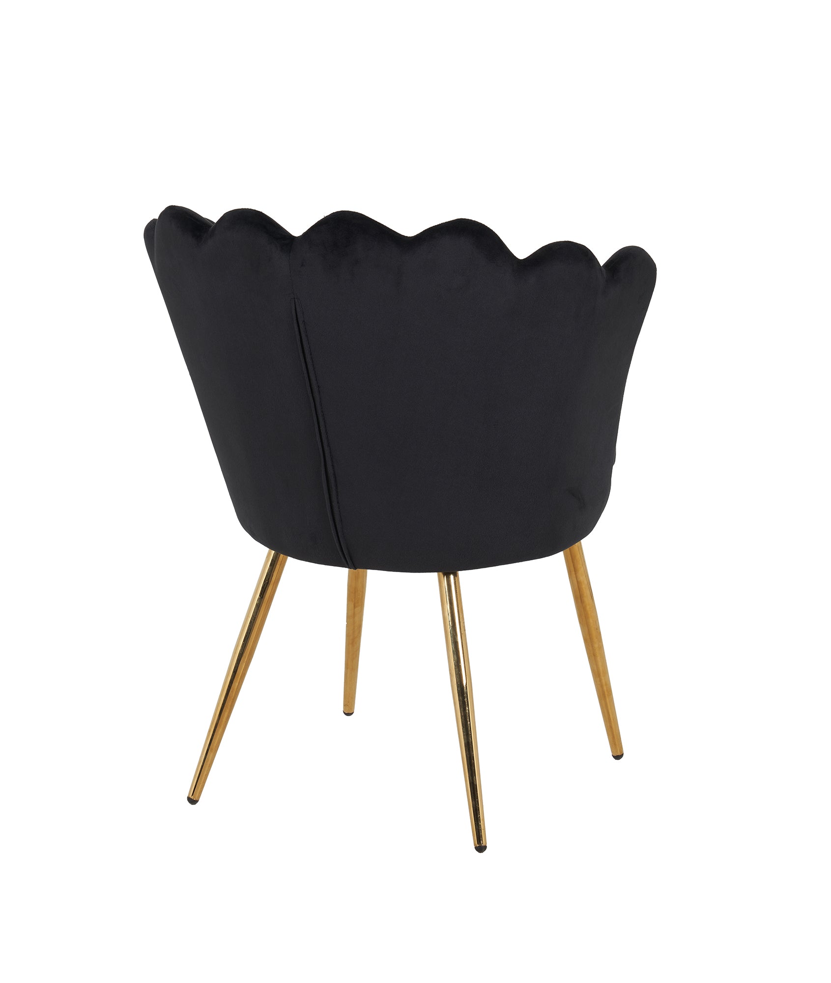 Poltrona Conchiglia Camera da Letto in Velluto Design Moderno Maddina Nero