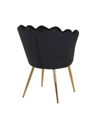 Poltrona Conchiglia Camera da Letto in Velluto Design Moderno Maddina Nero