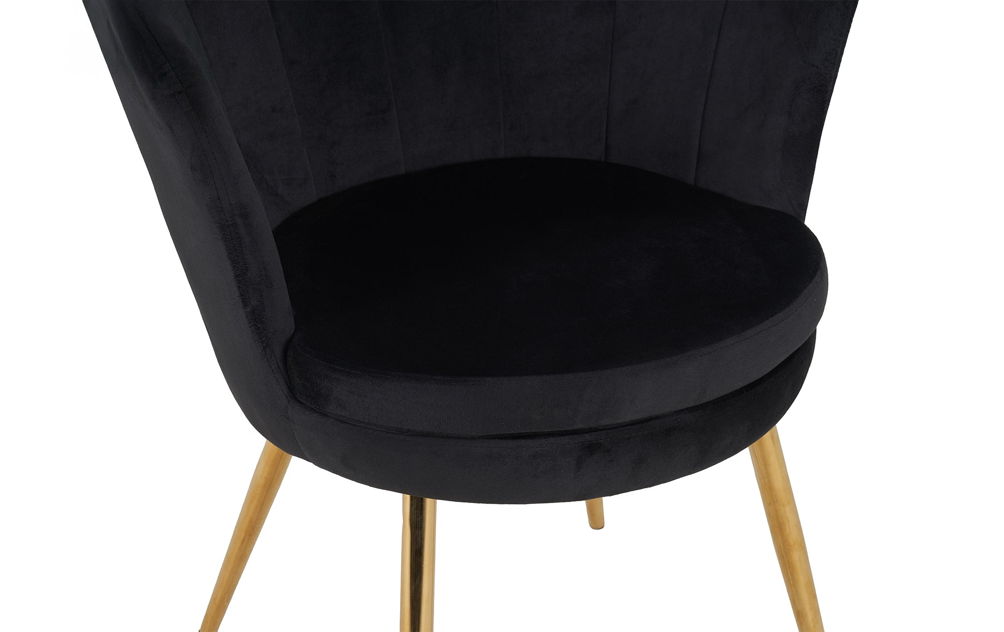 Poltrona Conchiglia Camera da Letto in Velluto Design Moderno Maddina Nero