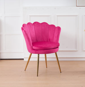 Poltrona Conchiglia Camera da Letto in Velluto Design Moderno Maddina Ciliegia