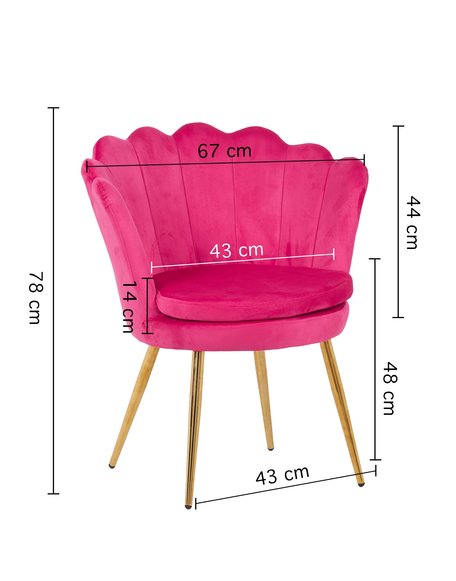 Poltrona Conchiglia Camera da Letto in Velluto Design Moderno Maddina Ciliegia