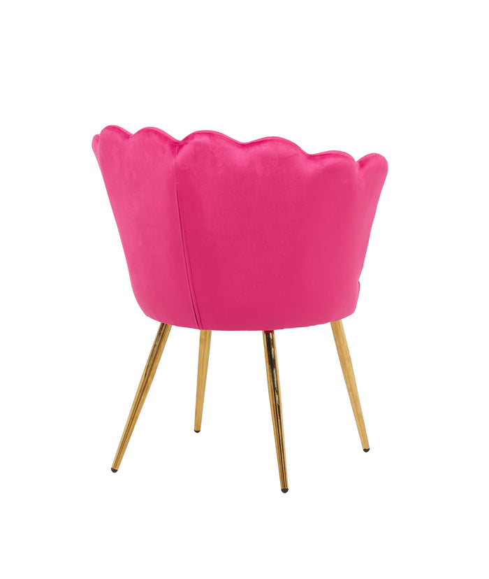 Poltrona Conchiglia Camera da Letto in Velluto Design Moderno Maddina Ciliegia