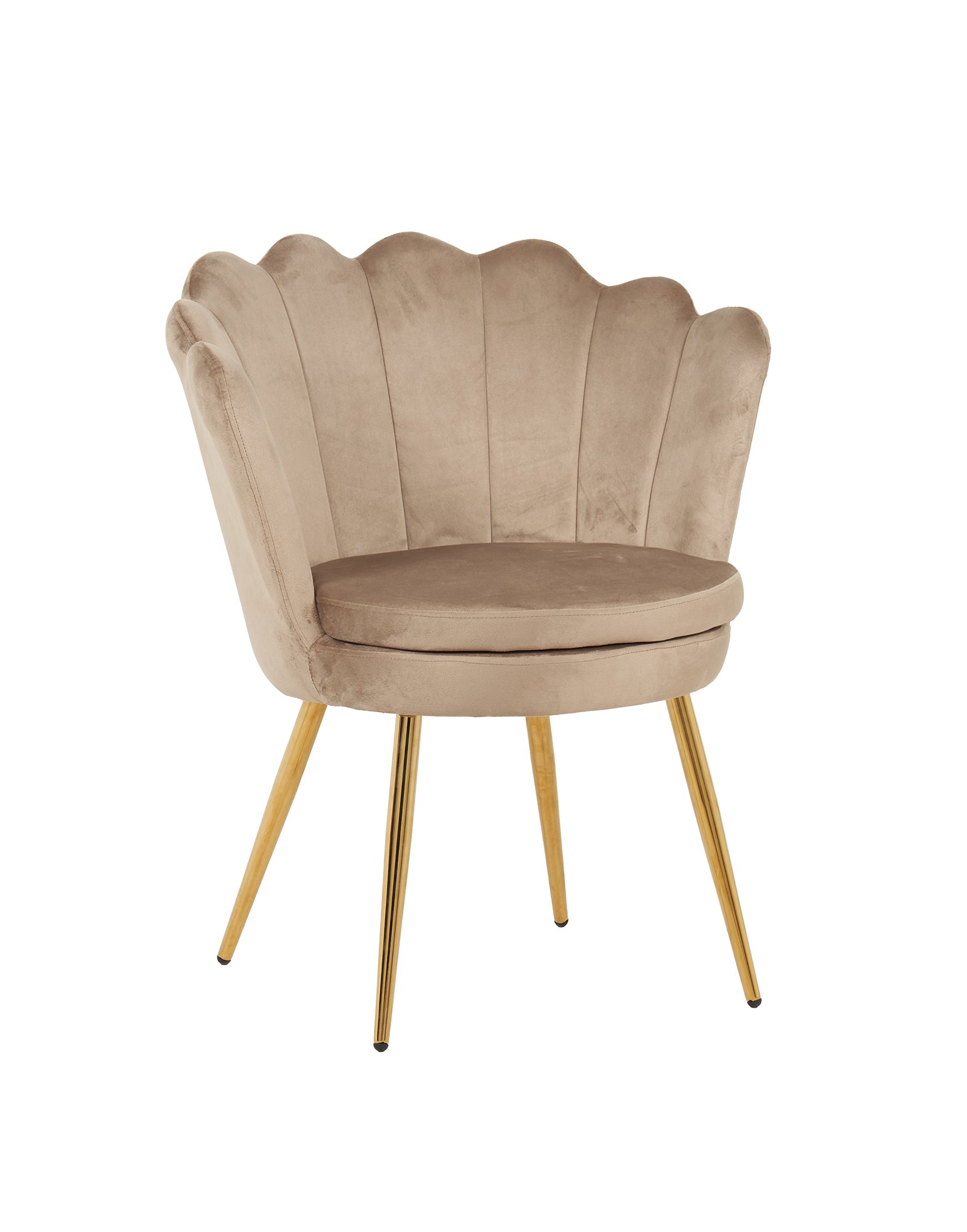 Poltrona Conchiglia Camera da Letto in Velluto Design Moderno Maddina Tortora