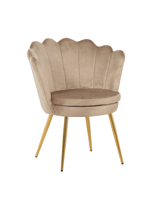 Poltrona Conchiglia Camera da Letto in Velluto Design Moderno Maddina Tortora