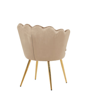 Poltrona Conchiglia Camera da Letto in Velluto Design Moderno Maddina Tortora